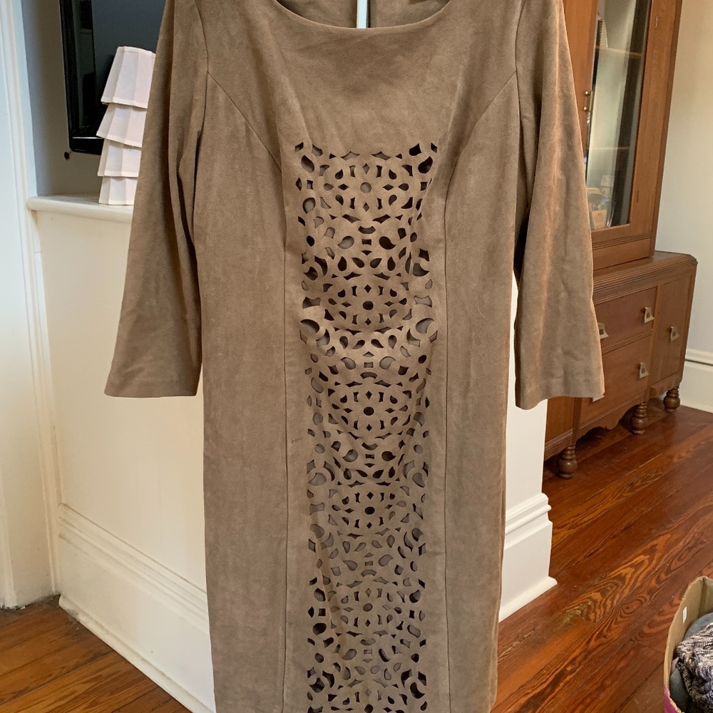 Tribal faux suede eyelet dress‎ . Never worn